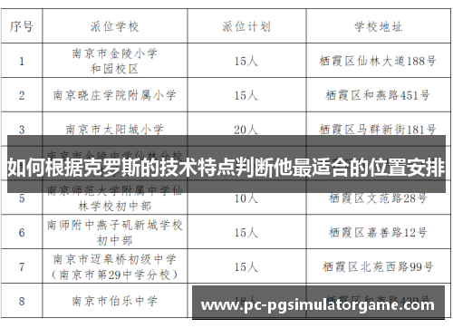 如何根据克罗斯的技术特点判断他最适合的位置安排